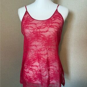 Victoria's Secret Red Floral Lace Top